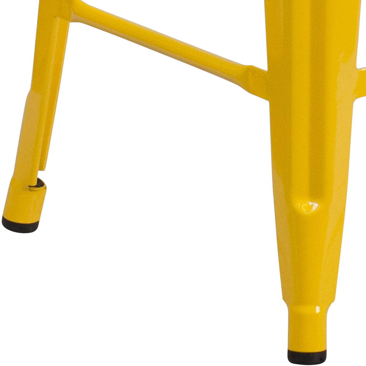 Yellow |#| Commercial Grade 24inchH Backless Yellow Metal Indoor-Outdoor Counter Height Stool