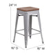 Silver |#| Commercial Grade 24inchH Backless Silver Metal Indoor-Outdoor Counter Height Stool