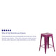 Purple |#| 24inch High Backless Purple Indoor-Outdoor Counter Height Stool