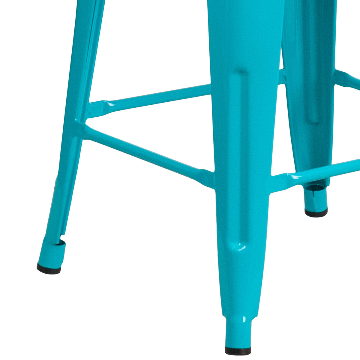 Crystal Teal-Blue |#| 24inch High Backless Crystal Teal-Blue Indoor-Outdoor Counter Height Stool