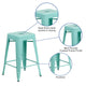 Mint Green |#| 24inch High Backless Mint Green Indoor-Outdoor Counter Height Stool