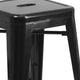 Black |#| Commercial Grade 24inchH Backless Black Metal Indoor-Outdoor Counter Height Stool