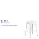 White |#| Commercial Grade 24inchH Backless White Metal Indoor-Outdoor Counter Height Stool