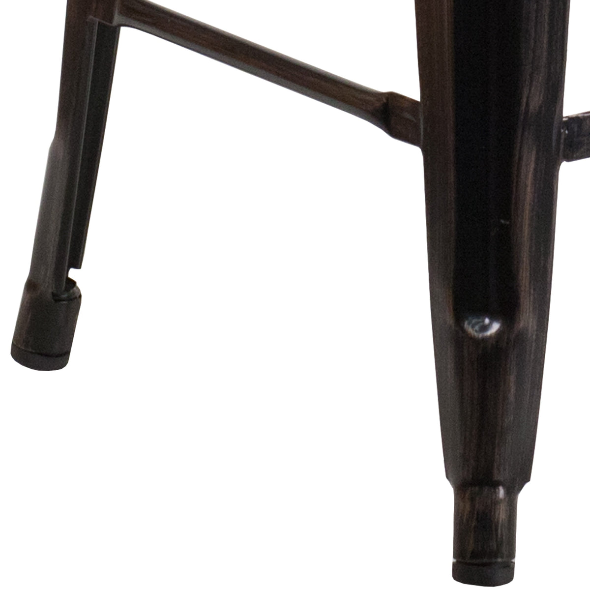 Black-Antique Gold |#| Commercial Grade 24inchH Backless Black-Gold Metal Indoor-Outdoor Counter Stool