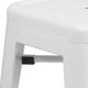 White |#| Commercial Grade 24inchH Backless White Metal Indoor-Outdoor Counter Height Stool