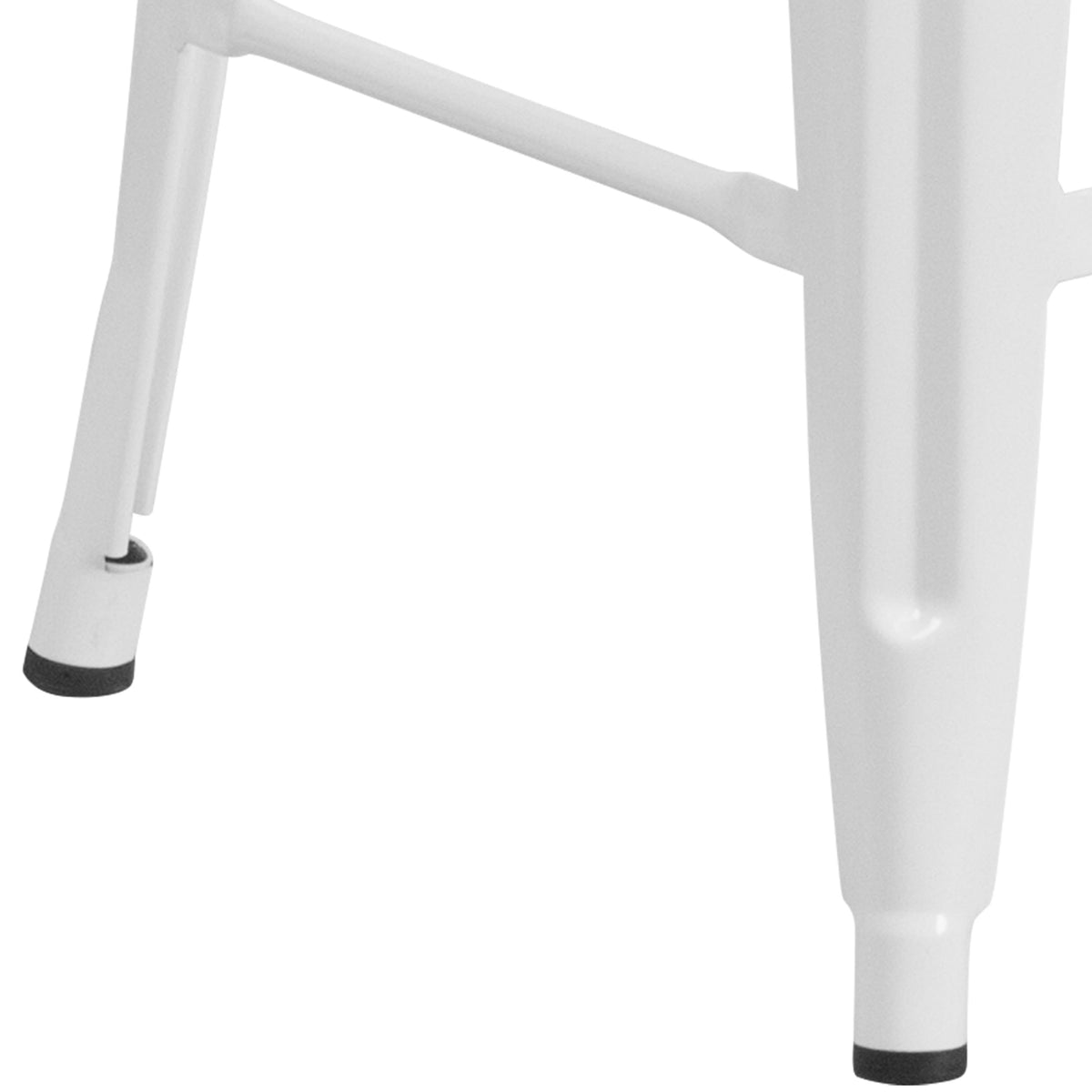 White |#| Commercial Grade 24inchH Backless White Metal Indoor-Outdoor Counter Height Stool