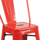 Red |#| 24inch High Red Metal Indoor-Outdoor Counter Height Stool with Back