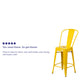 Yellow |#| 24inch High Yellow Metal Indoor-Outdoor Counter Height Stool with Back