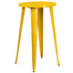 Yellow |#| 24inch Round Yellow Metal Indoor-Outdoor Bar Table Set with 4 Cafe Stools