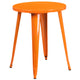 Orange |#| 24inch Round Orange Metal Indoor-Outdoor Table - Restaurant Furniture - Café Table