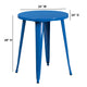 Blue |#| 24inch Round Blue Metal Indoor-Outdoor Table - Restaurant Furniture