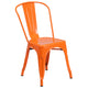 Orange |#| 24inch Round Orange Metal Indoor-Outdoor Table Set with 4 Cafe Chairs