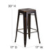 Copper |#| 30inch High Backless Distressed Copper Metal Indoor-Outdoor Barstool - Patio Chair