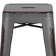 Silver Gray |#| 30inchH Backless Distressed Silver Gray Metal Indoor-Outdoor Dining Barstool