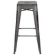 Silver Gray |#| 30inchH Backless Distressed Silver Gray Metal Indoor-Outdoor Dining Barstool