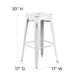 White |#| 30inch High Backless Distressed White Metal Indoor-Outdoor Barstool - Patio Chair