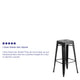 Black |#| 30inch High Backless Distressed Black Metal Indoor-Outdoor Barstool - Patio Chair