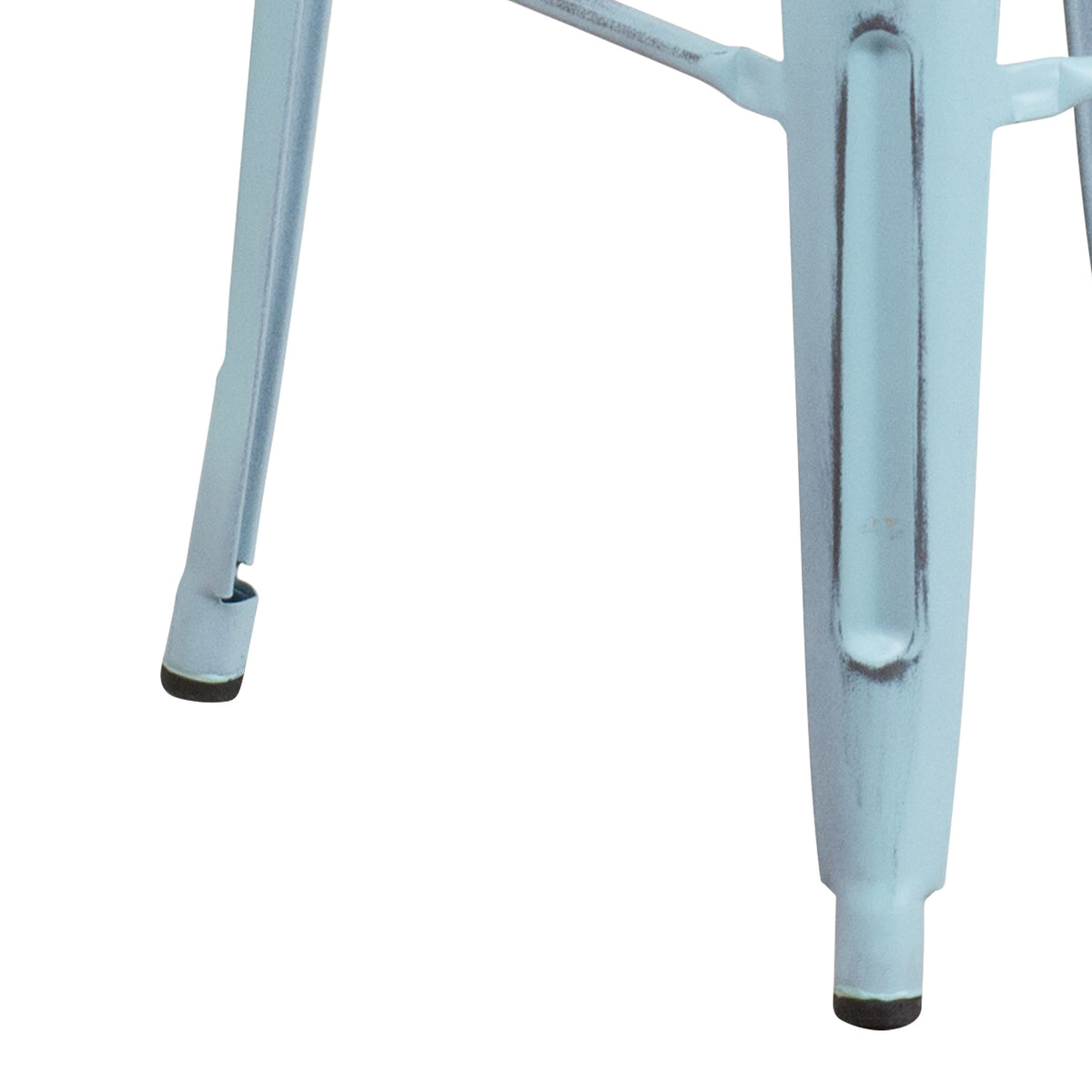 Green-Blue |#| 30inch High Backless Distressed Green-Blue Metal Indoor-Outdoor Barstool - Patio