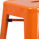 Orange |#| Commercial Grade 30inchH Backless Orange Metal Indoor-Outdoor Barstool, Square