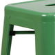 Green |#| Commercial Grade 30inchH Backless Green Metal Indoor-Outdoor Barstool, Square