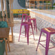 Purple |#| 30inch High Backless Purple Indoor-Outdoor Barstool - Patio Chair