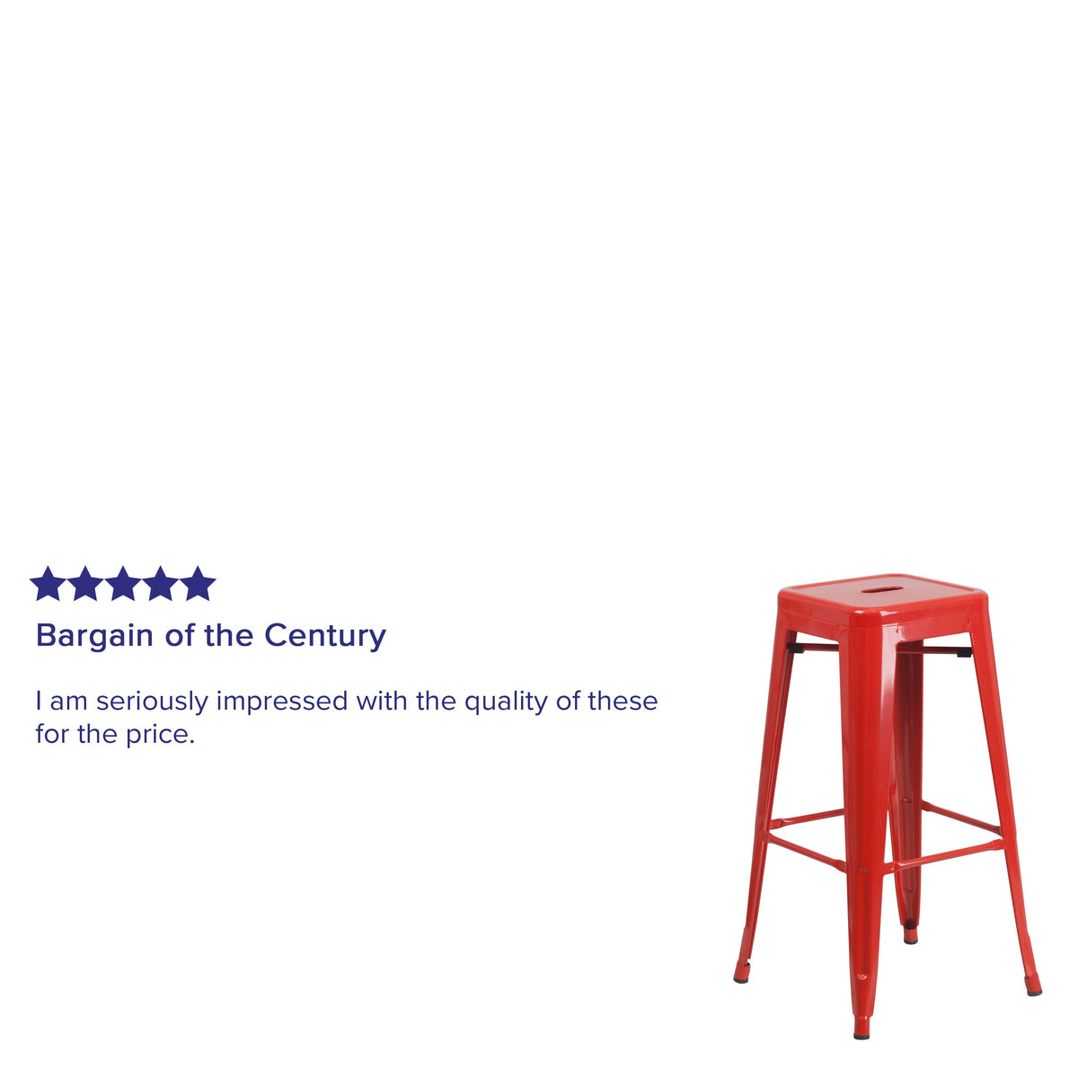 Red |#| Commercial Grade 30inchH Backless Red Metal Indoor-Outdoor Barstool, Square