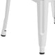 White |#| Commercial Grade 30inchH Backless White Metal Indoor-Outdoor Barstool, Square