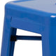 Blue |#| Commercial Grade 30inchH Backless Blue Metal Indoor-Outdoor Barstool, Square