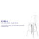 White |#| 30inch High Distressed White Metal Indoor-Outdoor Barstool with Back