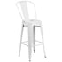 Commercial Grade 30" High Metal Indoor-Outdoor Barstool with Back