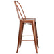 Copper |#| 30inch High Copper Metal Indoor-Outdoor Barstool with Back