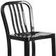 Black |#| 30inch High Black Metal Indoor-Outdoor Barstool with Vertical Slat Back