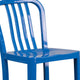 Blue |#| 30inch High Blue Metal Indoor-Outdoor Barstool with Vertical Slat Back