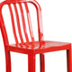 Red |#| 30inch High Red Metal Indoor-Outdoor Barstool with Vertical Slat Back