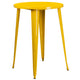 Yellow |#| 30inch Round Yellow Metal Indoor-Outdoor Bar Table Set with 2 Cafe Stools