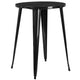 Black |#| 30inch Round Black Metal Indoor-Outdoor Bar Table Set with 2 Backless Stools
