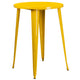Yellow |#| 30inch Round Yellow Metal Indoor-Outdoor Bar Table Set with 4 Cafe Stools