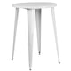 White |#| 30inch Round White Metal Indoor-Outdoor Bar Table Set with 4 Backless Stools