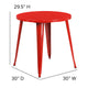 Red |#| 30inch Round Red Metal Indoor-Outdoor Table - Restaurant Furniture