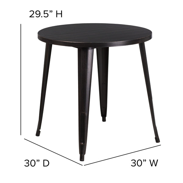 Yellow |#| 30inch Round Yellow Metal Indoor-Outdoor Table - Restaurant Furniture