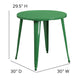 Green |#| 30inch Round Green Metal Indoor-Outdoor Table - Restaurant Furniture