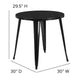 Black |#| 30inch Round Black Metal Indoor-Outdoor Table - Restaurant Table