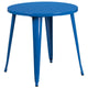 Blue |#| 30inch Round Blue Metal Indoor-Outdoor Table - Restaurant Furniture