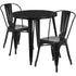 Commercial Grade 30" Round Metal Indoor-Outdoor Table Set with 2 Cafe Chairs