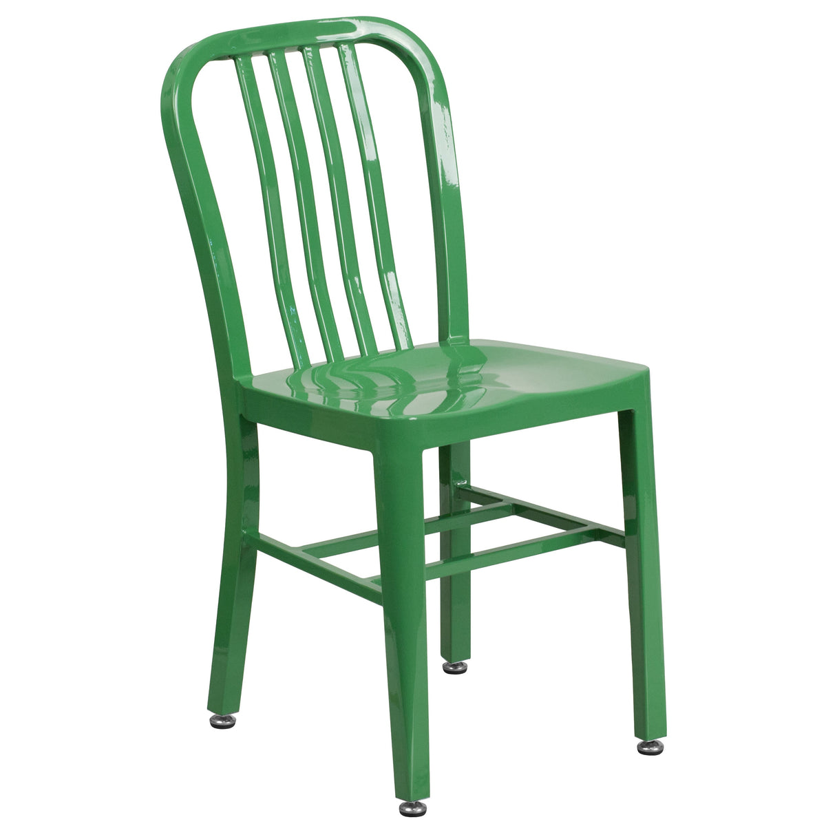 Green |#| 30inch Round Green Metal Indoor-Outdoor Table Set with 2 Vertical Slat Back Chairs