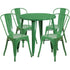 Commercial Grade 30" Round Metal Indoor-Outdoor Table Set with 4 Cafe Chairs