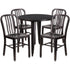 Commercial Grade 30" Round Metal Indoor-Outdoor Table Set with 4 Vertical Slat Back Chairs