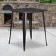 Black-Antique Gold |#| 31.5inch Square Black-Gold Metal Indoor-Outdoor Bar Height Table - Café Table