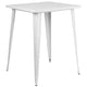 White |#| 31.5inch Square White Metal Indoor-Outdoor Bar Height Table - Café Table