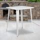 White |#| 31.5inch Square White Metal Indoor-Outdoor Bar Height Table - Café Table